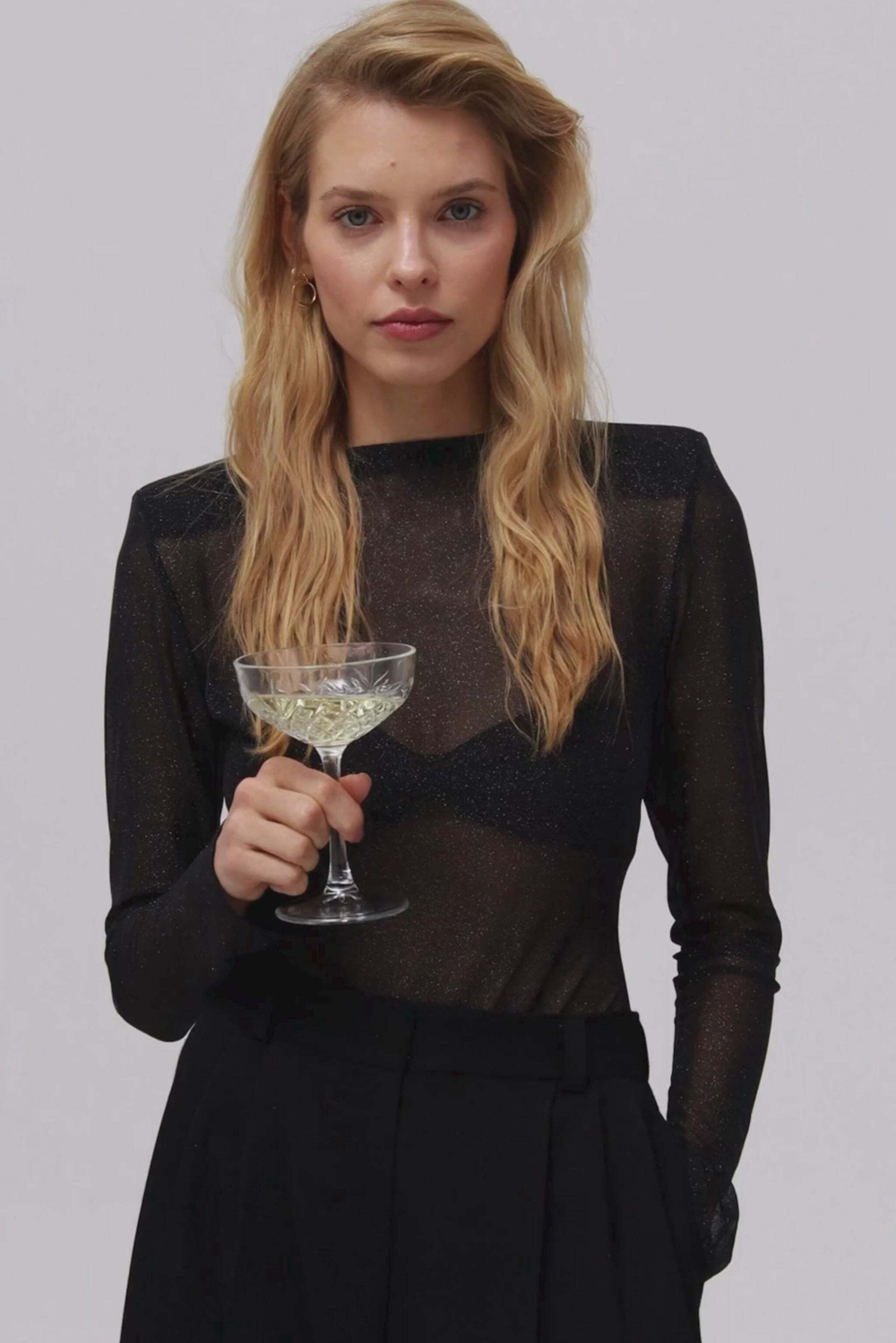 Боди Sparkly Aura Bodysuit Black