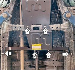 Защита раздаточной коробки, 2 мм, Сталь. для Foton Tunland V9 2024-н.в., Motodor.77510