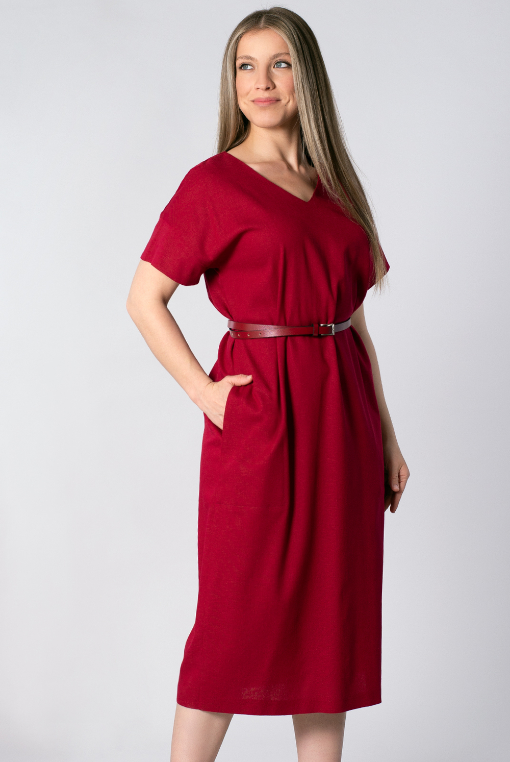 Платье женское 3991ЛП, бордовый #363Бор053991ЛП