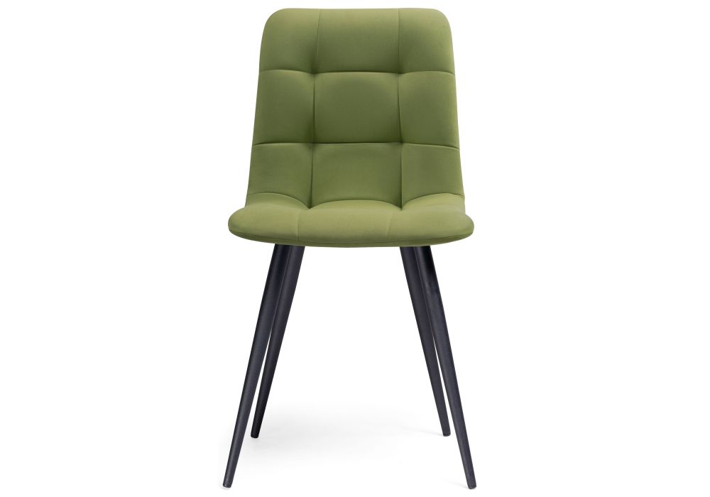 Стул на металлокаркасе Чилли велюр черный / зеленый