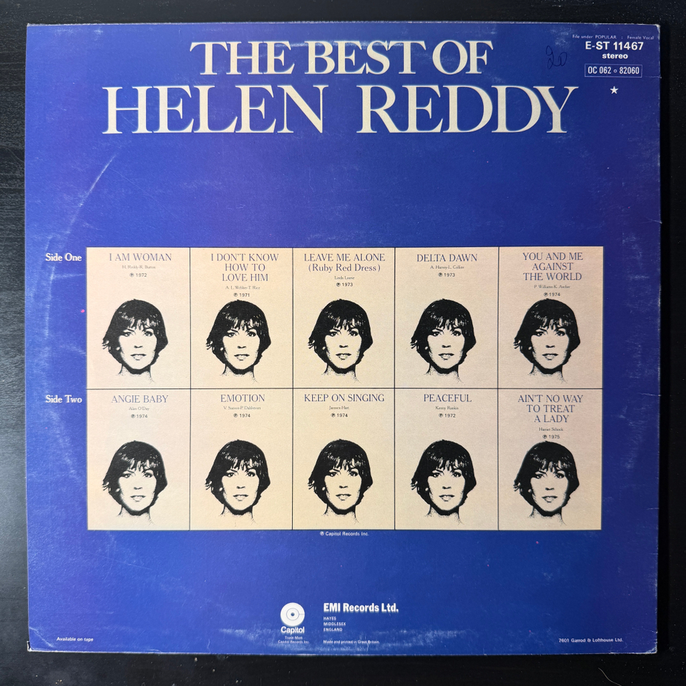 Helen Reddy ‎– The Best Of Helen Reddy (Англия 1976г.) Promo