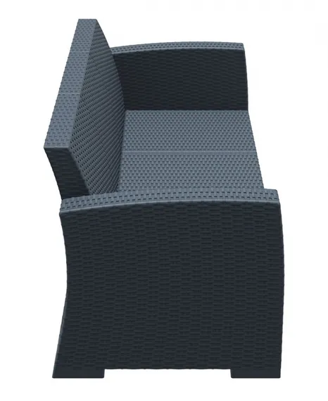 Диван пластиковый плетеный трехместный Monaco Lounge XL, антрацит