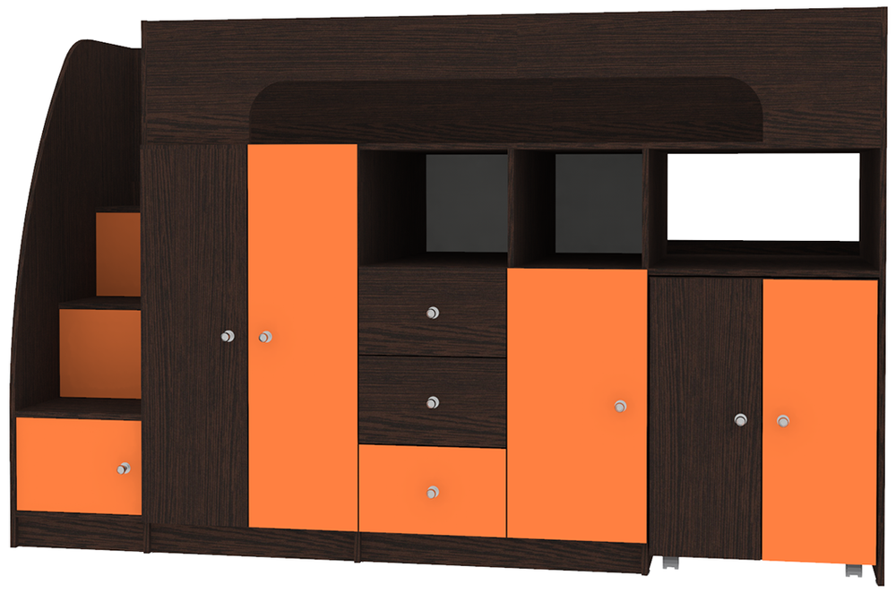 Кровать-чердак КарИВи Астра 11 Венге Оранжевый