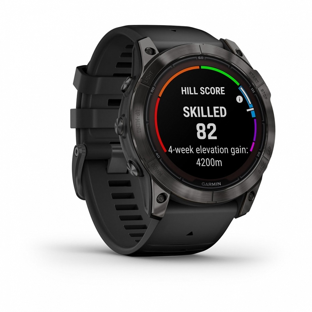 Смарт часы Garmin Fenix 7X Pro Sapphire Solar Edition Титановый угольно-серый корпус с DLC-покрытием и черным ремешком