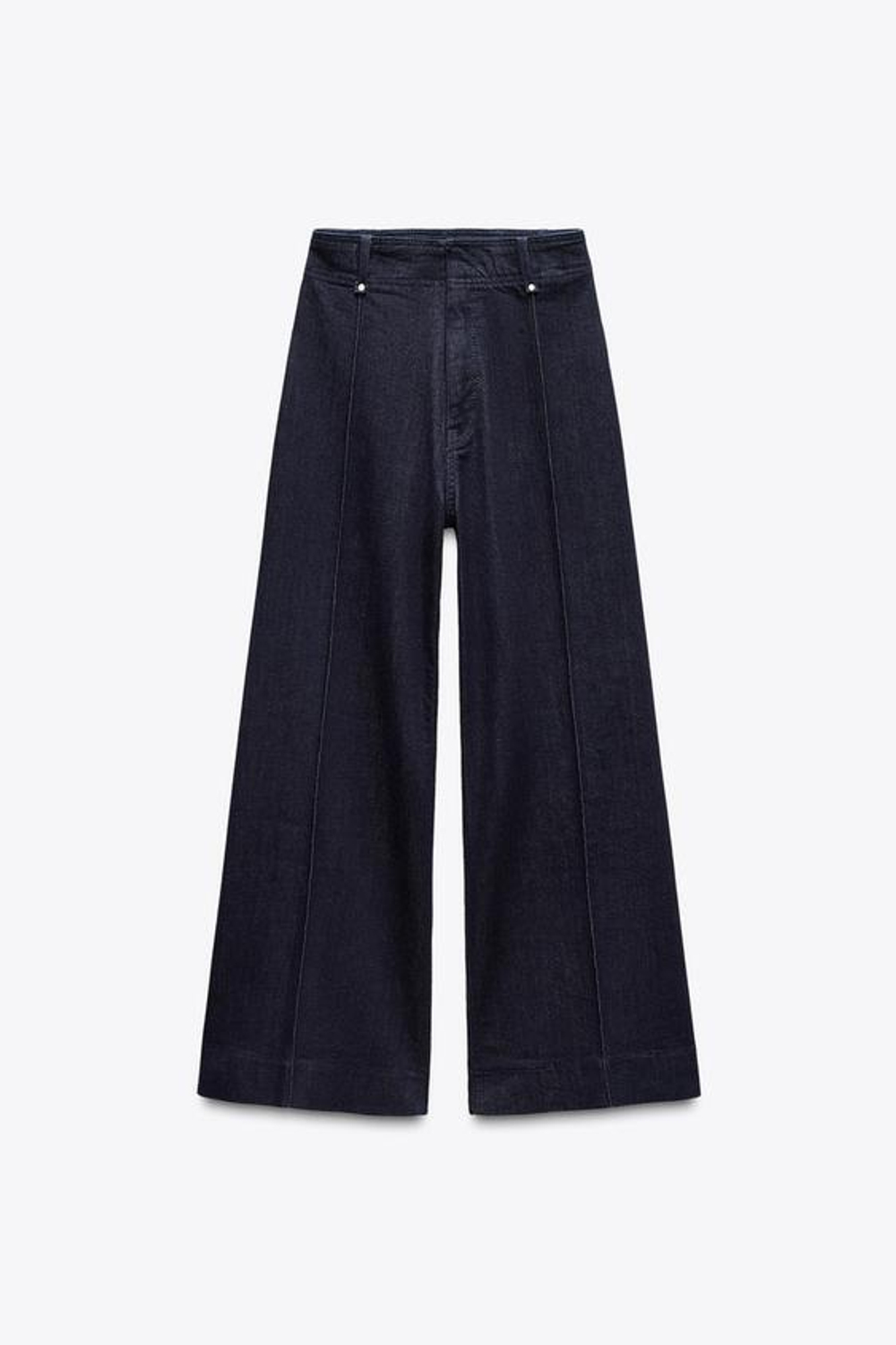 ZARA ДЖИНСЫ WIDE LEG С ВЫСОКОЙ ПОСАДКОЙ — ZW COLLECTION, СИНИЙ