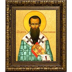 Петр Севастийский, святитель, епископ. Икона на холсте.