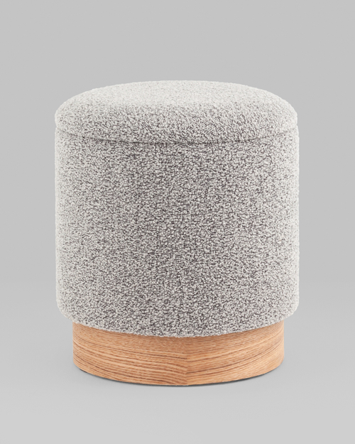 Пуф с ящиком Холли XS букле серый