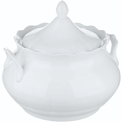 Супница «Романc»;фарфор;3л;D=14,H=23,L=23см;белый (Цвет: белый)