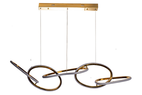 Люстра подвесная 120см Garda Decor Flow золотая с LED подсветкой