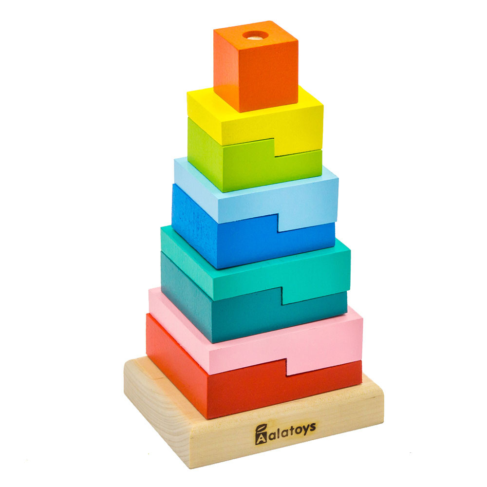 Пирамидка "Ступеньки" 10 деталей, развивающая игрушка для детей, обучающая игра из дерева
