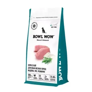 Сухой корм BOWL WOW для собак мелких пород с индейкой, рисом и розмарином