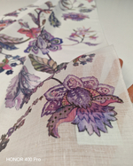 Тюль под лен с цветочным принтом El Desing арт. 24715 col. 06 (высота 300 см, Турция)
