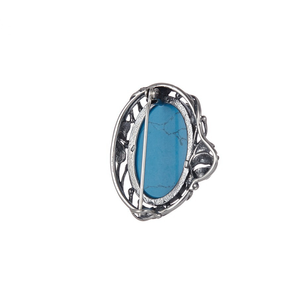 "Эмаль" брошь в серебряном покрытии из коллекции "Фаворитка" от Jenavi с замком булавка