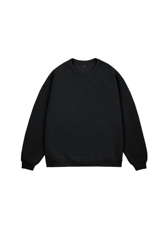 Свитшот оверсайз, с начесом (черный)