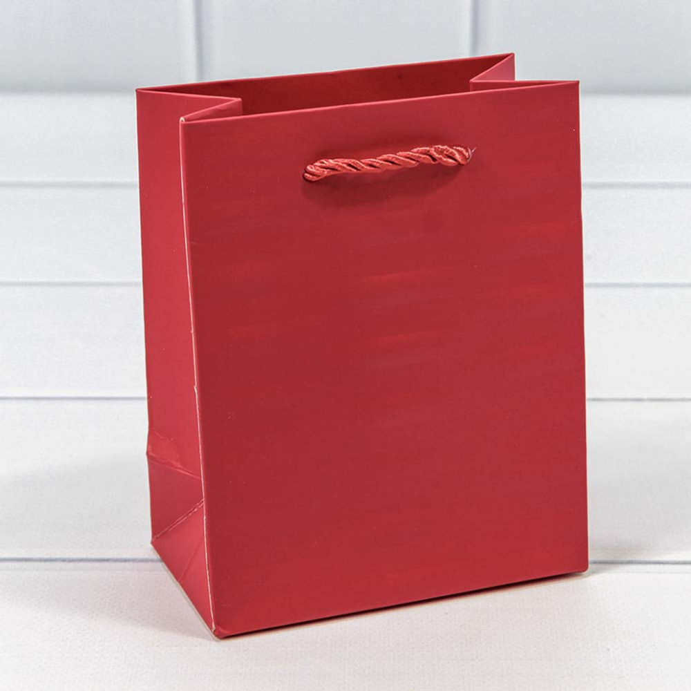 Пакет подарочный 12х15х7см Премиум "Престиж" (Красный)