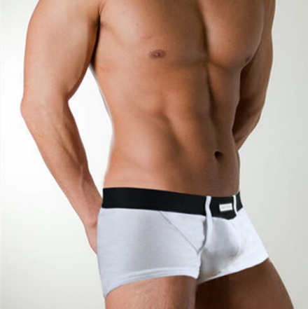 Мужские трусы боксеры Asitoo White Black Waist Hip Boxer