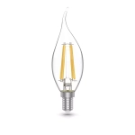 Лампа Gauss LED Filament Basic Свеча на ветру 4,5W Е14 400lm 2700К  1041115