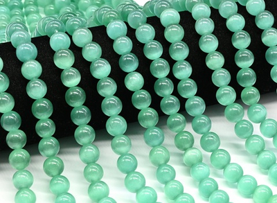 кг10-м Кошачий глаз (имит.) 10мм, мятный, нить 19см