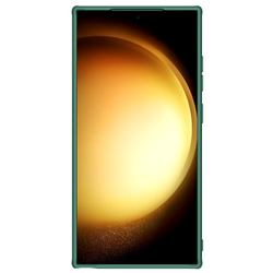 Чехол зеленого цвета (Deep Green) усиленный с защитной шторкой для камеры от Nillkin на Samsung Galaxy S24 Ultra, серия CamShield Pro Case
