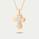 Крест православный из розового золота 585 пробы без вставки (арт. 080287)