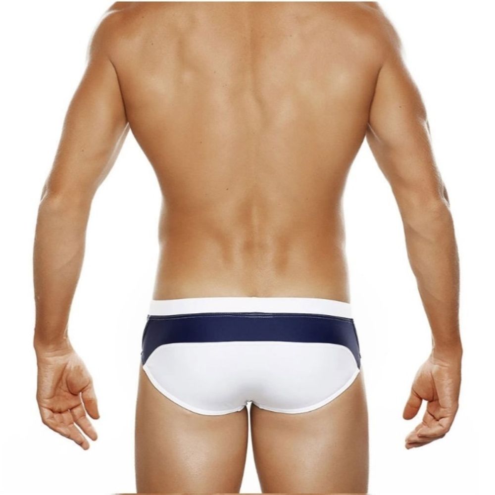 Мужские плавки белые с темно-синей вставкой Romeo Rossi RR6605-10