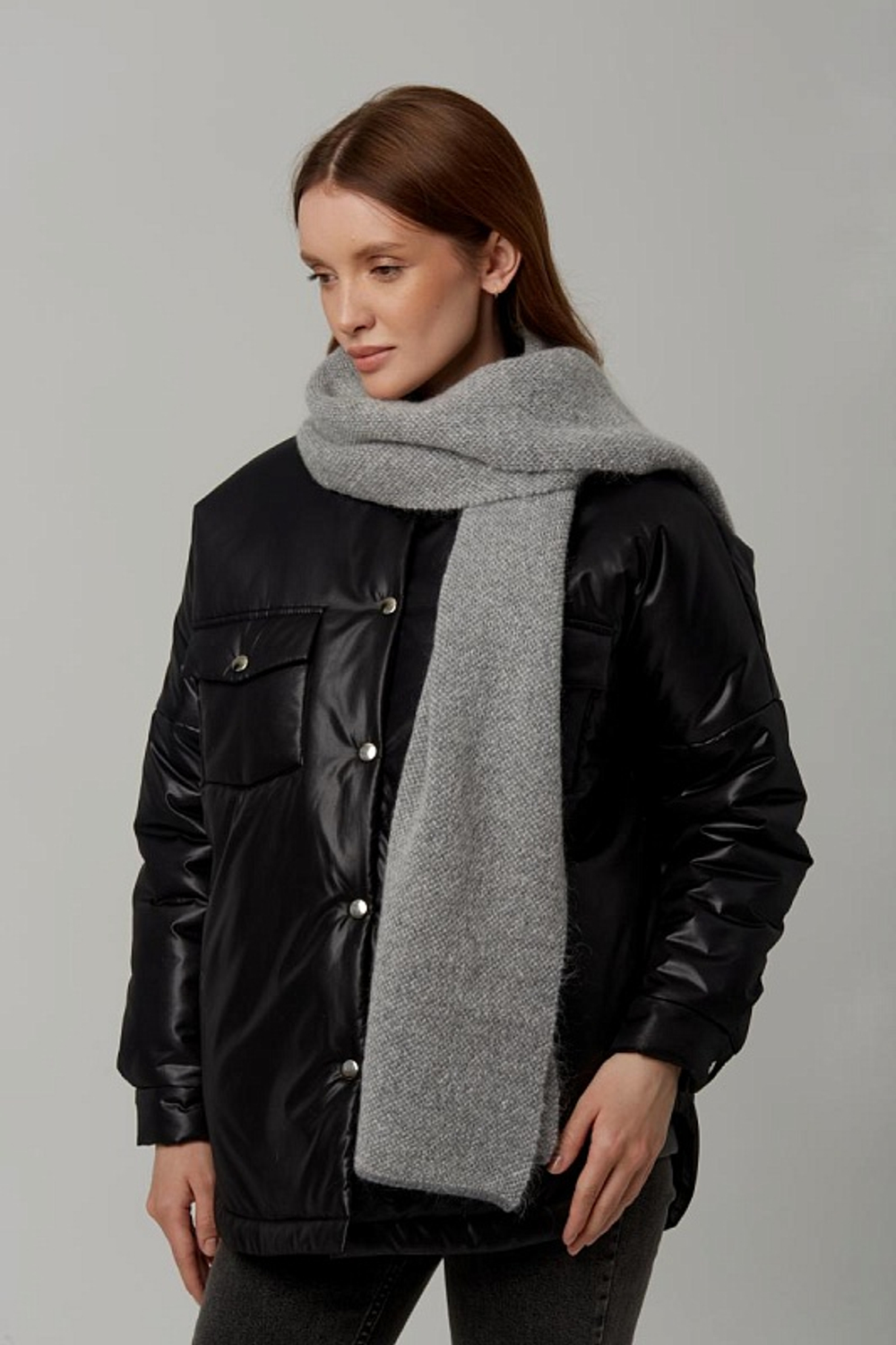 Оренбургский шарф Ш204-03/02 серый