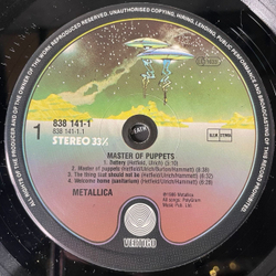 Винтажная виниловая пластинка LP Metallica Master Of Puppets (Германия 1989)