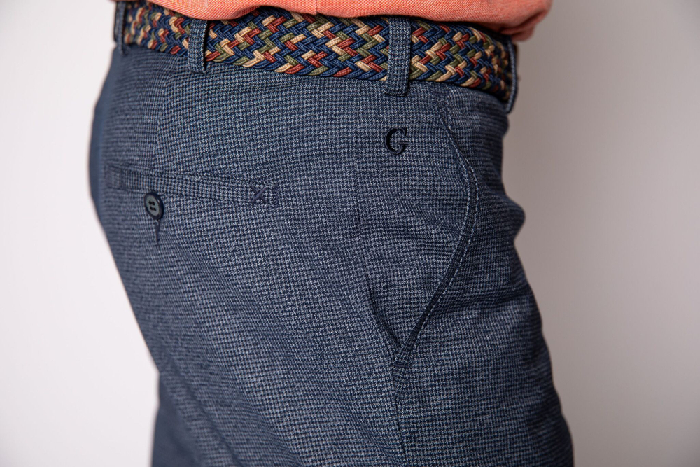 Брюки мужские молодёжные стильные полуклассика кэжуал в мелкую клетку клетчатые зимние осенние весенние демисезонные синие серые 52 XL 2XL XXL размер 170 176 182 188