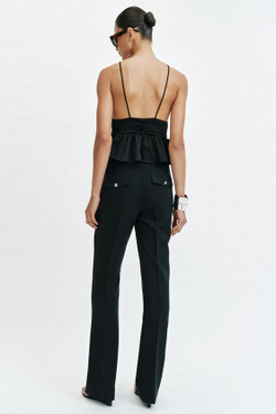 ZARA БРЮКИ FLARE НА ПУГОВИЦАХ, ЧЕРНЫЙ