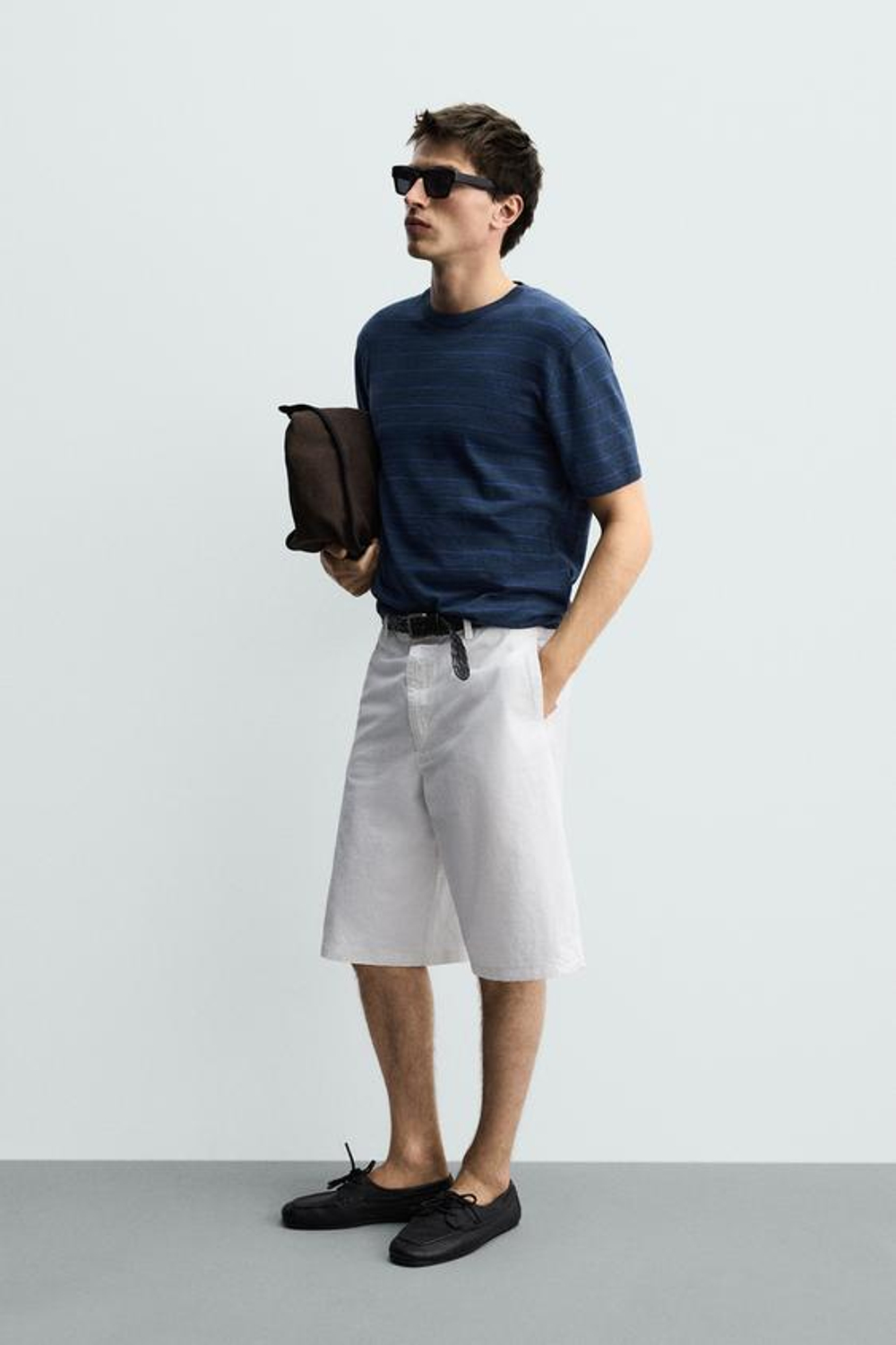 ZARA ШОРТЫ ЧИНОС RELAXED FIT, БЕЛЫЙ