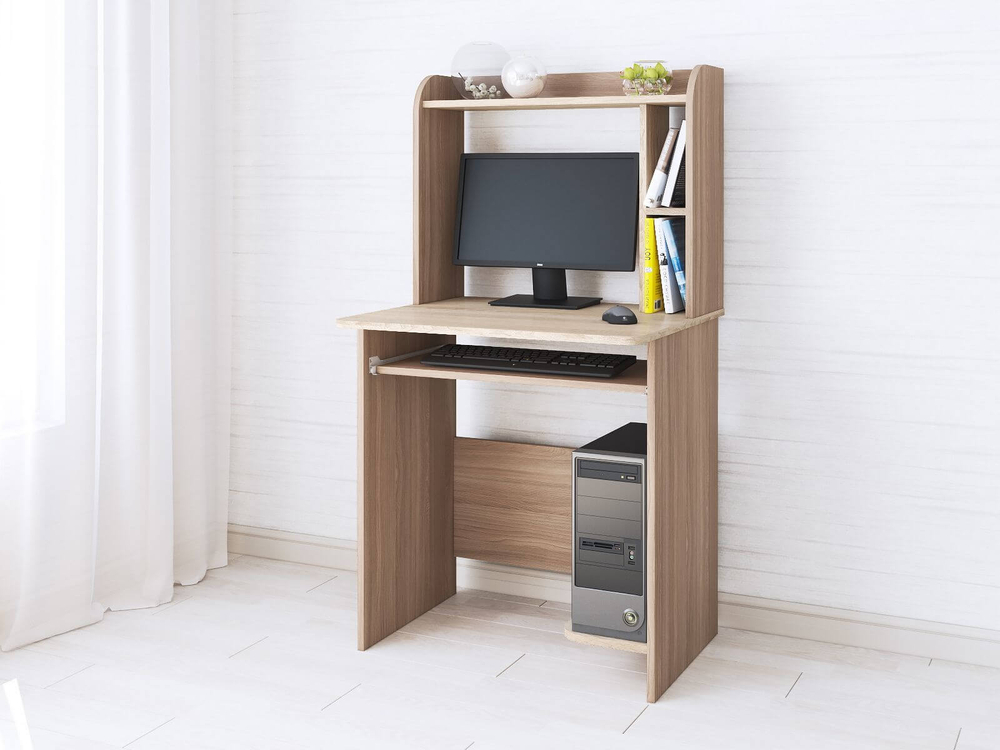 Компьютерный стол Грета-1 венге/дуб молочный, белый/дуб крафт золотой, ясень шимо/дуб сонома