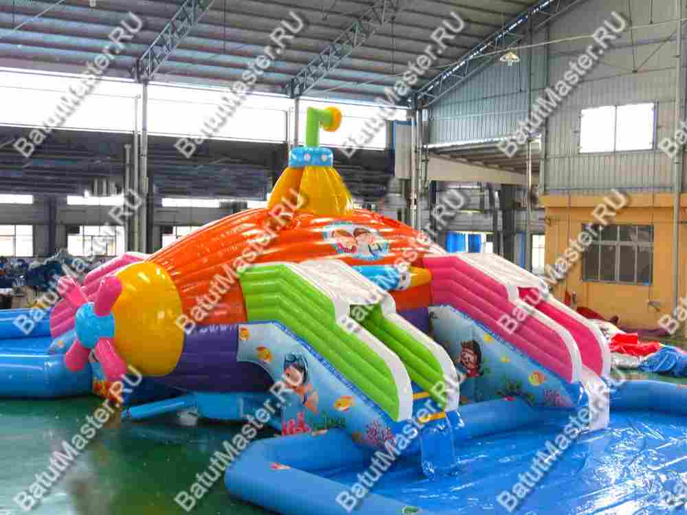 Надувной назменый аквапарк «Субмарина», 20*12*5 м