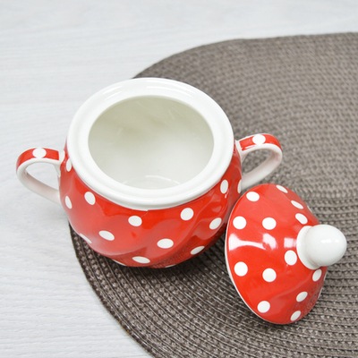 Сахарница 400мл "Красный горох" (47976)