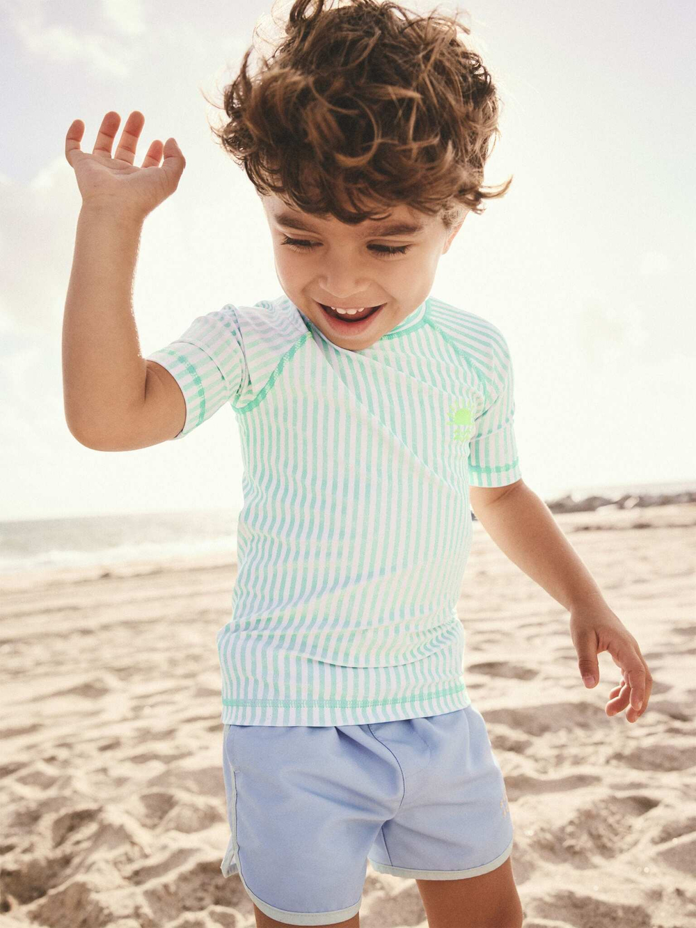 Рашгард для мальчика Next E22-295, Зеленый, Белый