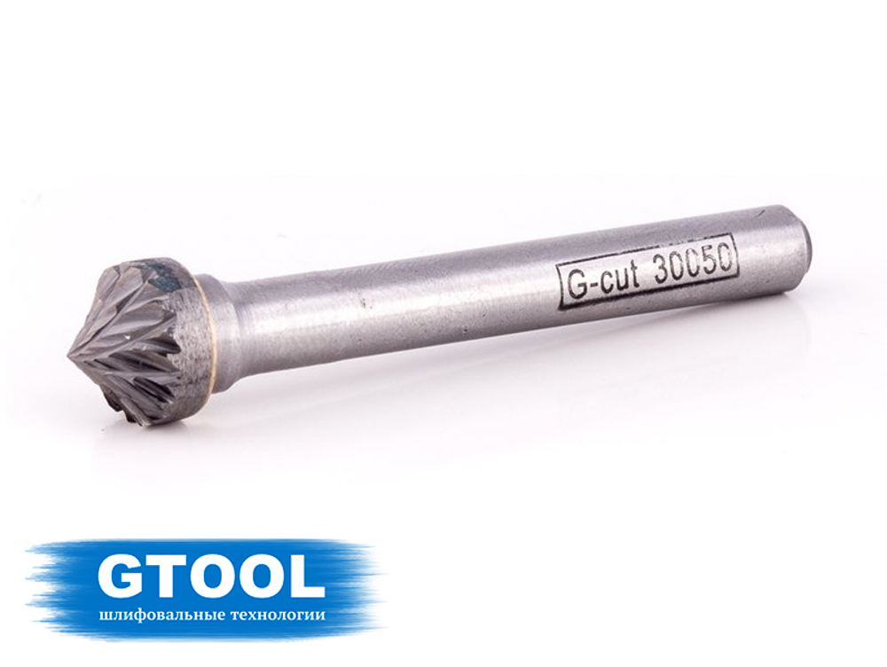 Борфреза GTOOL форма K зенкер с вершиной 90°, диаметр головки 10мм