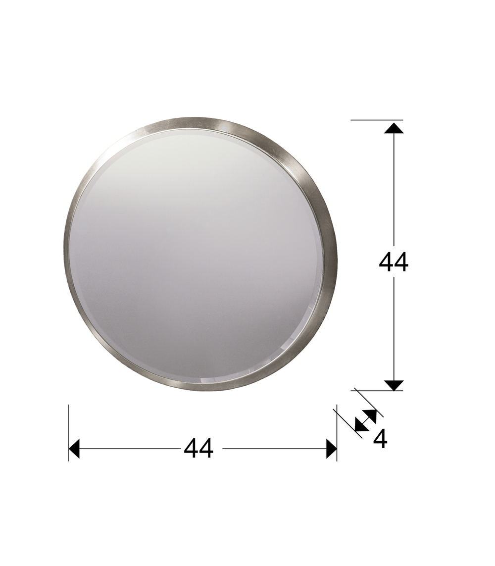 Зеркало круглое Aries 44Ø серебряное