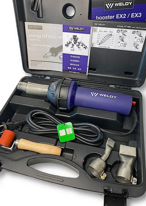 Фен строительный WELDY - HT1600 с комплектом для сварки пвх.