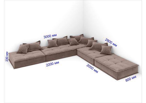 Диван кровать 1Б3М Negga Velutto 23