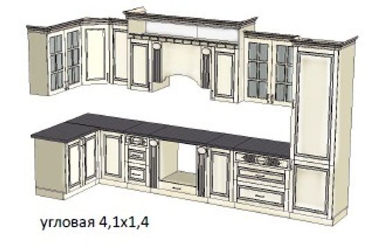 Кухня модульная угловая ВЕРОНА 3900*1600