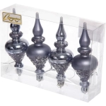 Елочные украшения «Glamour» 10 см (набор 4 шт), Серебро