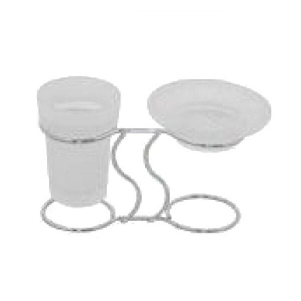 Мыльница и держатель для зубных щеток настольные хром и стекло LIDER Турция