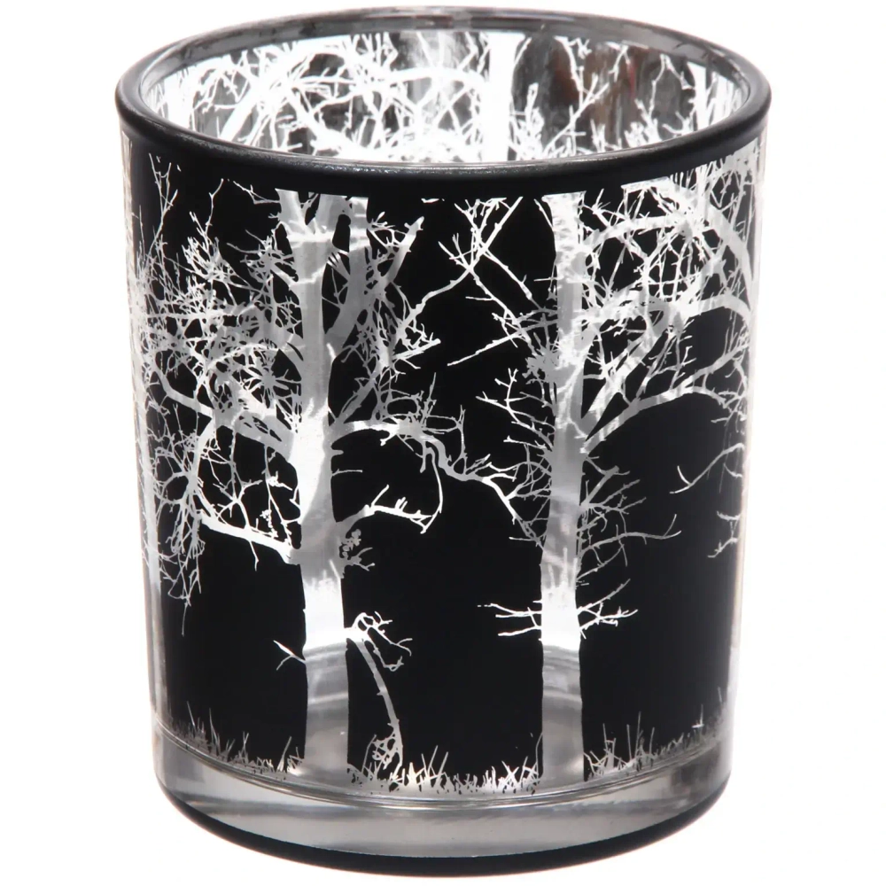 Подсвечник «Зимний лес» 8,5*10 см, Черный