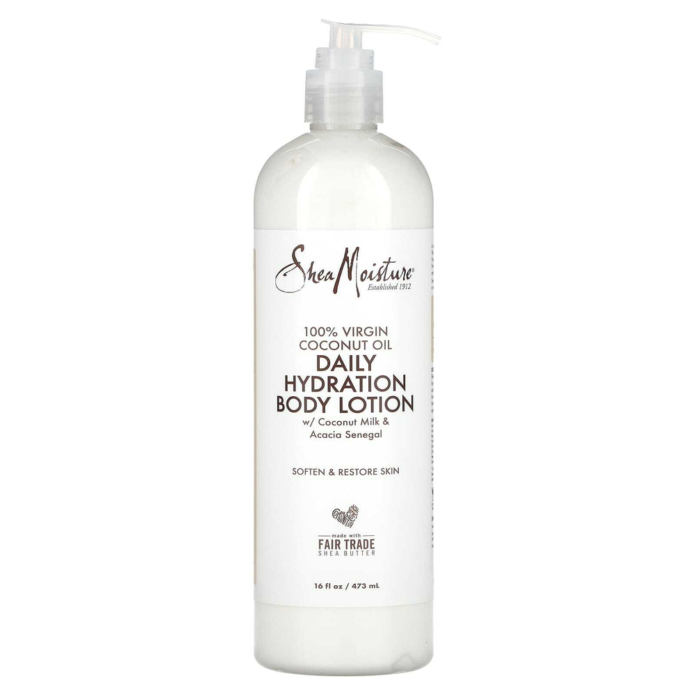 SheaMoisture, 100% кокосовое масло первого отжима, ежедневный увлажняющий лосьон для тела, 473 мл (16 жидк. унц.)