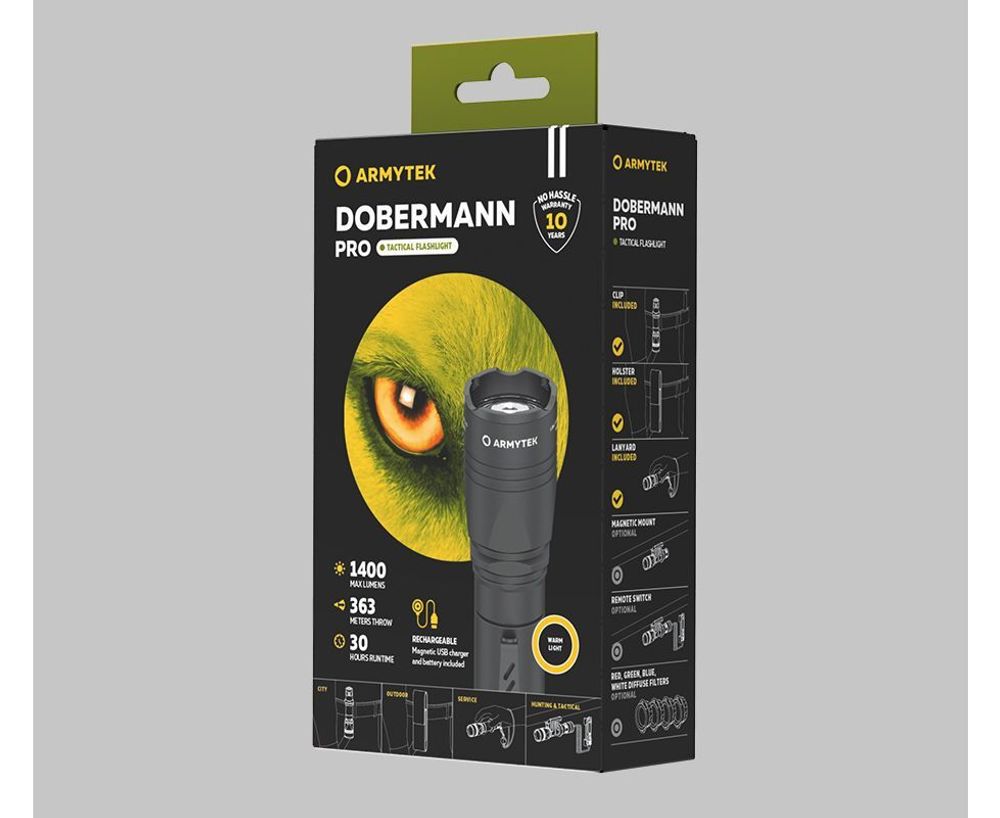 Фонарь Armytek Dobermann Pro Magnet USB Теплый