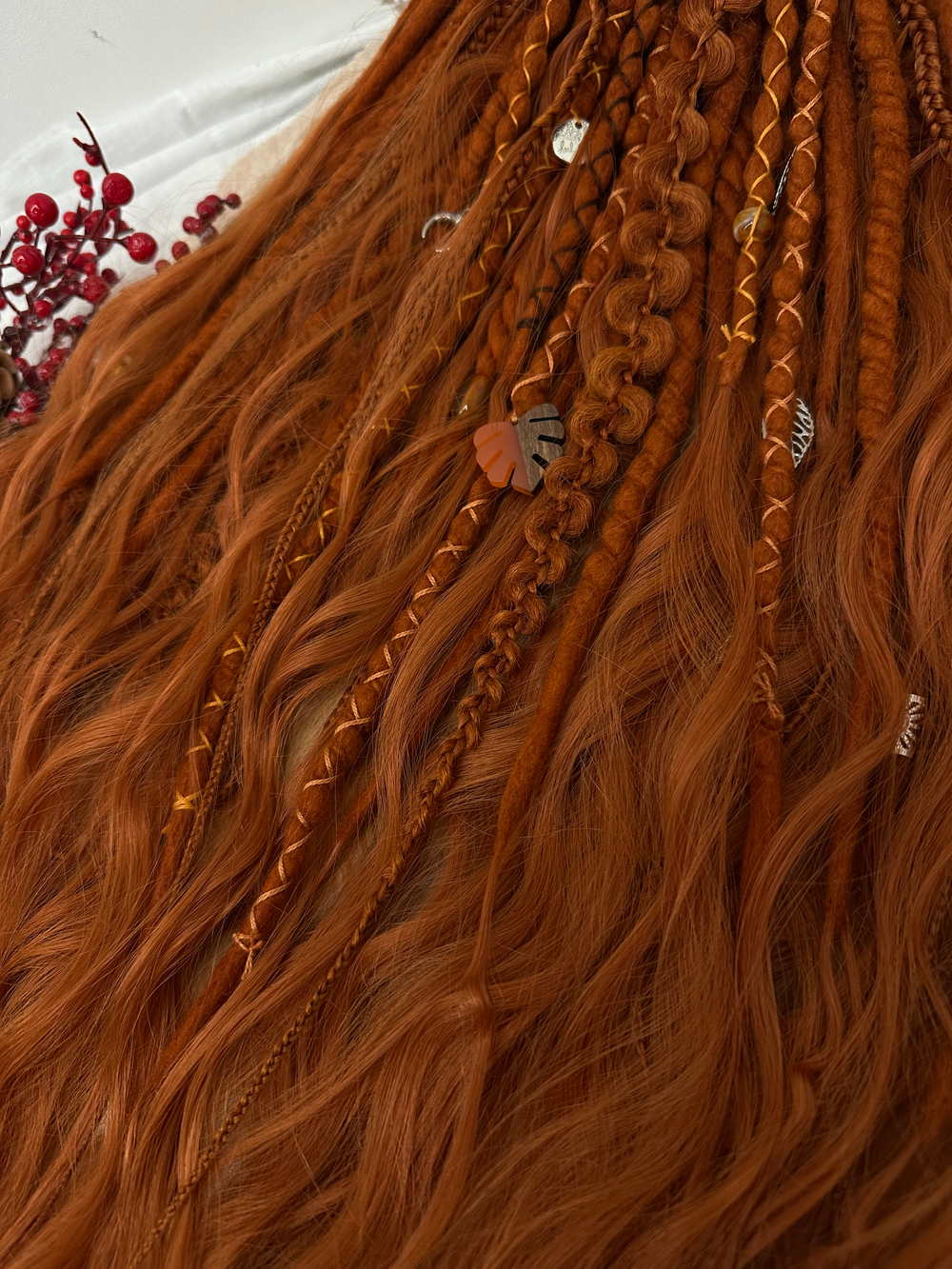 Войлочный комплект дредов и кос с кончиками из термоволокна