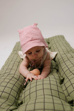 Панамка из муслина (горошек на розовом)