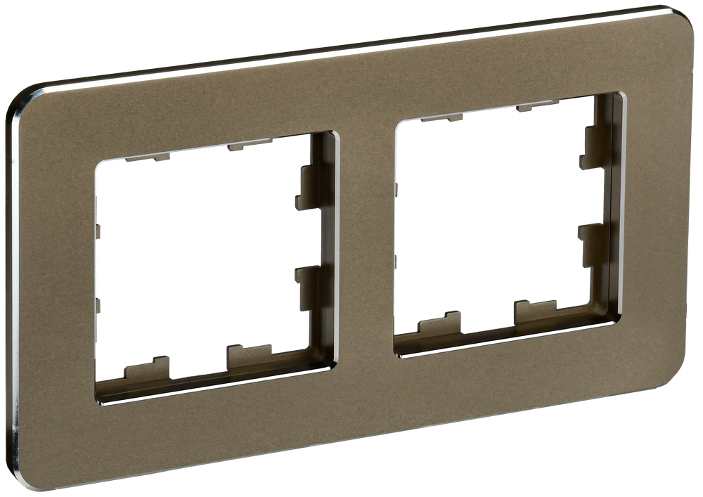 BRITE Рамка 2-местная РУ-2-1-Бр металл латунь RE IEK