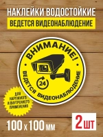 Наклейка Ведется видеонаблюдение 100х100 мм 2 шт