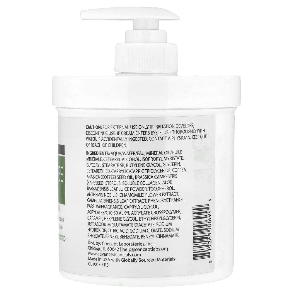 Advanced Clinicals, Масло из зеленых кофейных зерен, Thermo-Firming ™, крем, 454 г (16 унций)