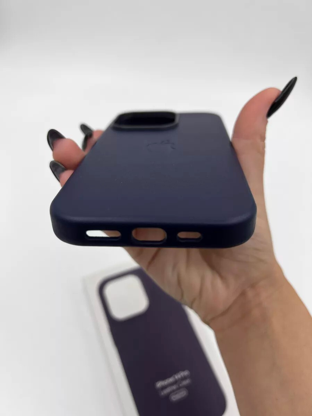 Кожаный чехол Leather Case iPhone 14 Pro | Ink Темно-Синий